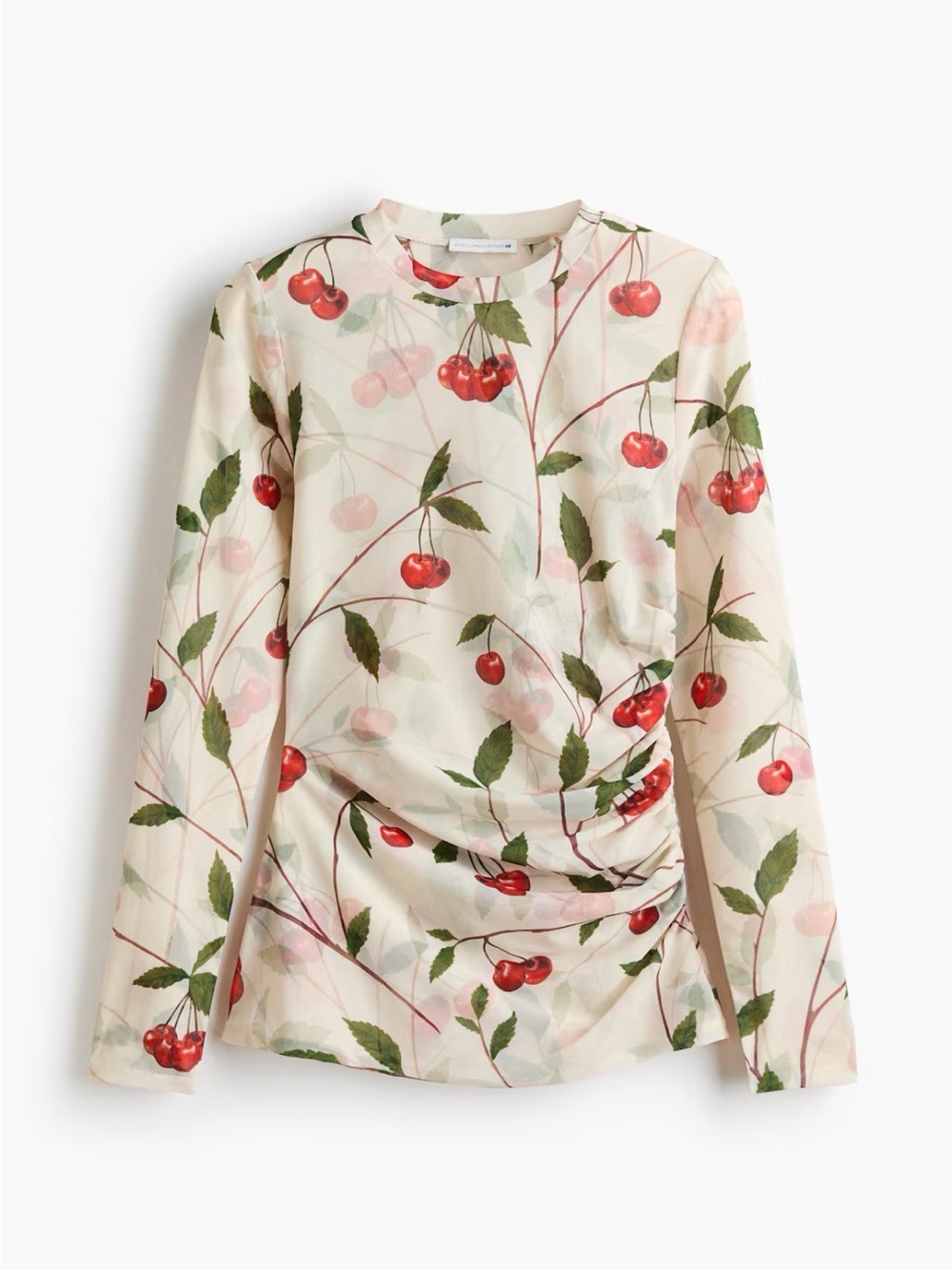 Stella McCartney H&M cherry print mesh top size S
